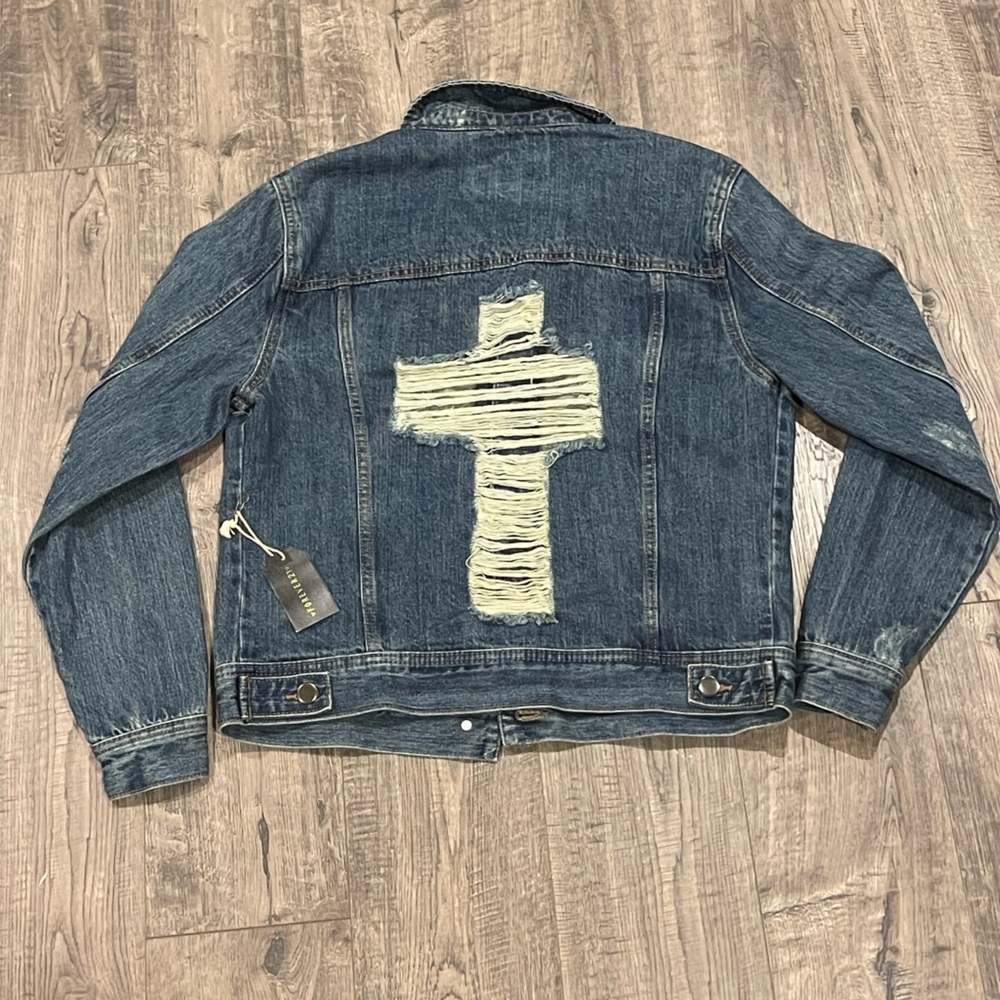 NEW! Distressed denim jacket - Picture 4 of 4